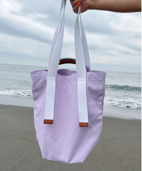 Vicente（ヴィセンテ）の「【Seagreen×Vicente】Cotton tote bag（トートバッグ・レディース・ブラウン/ネイビー/パープル・FREE）」の10枚目の写真