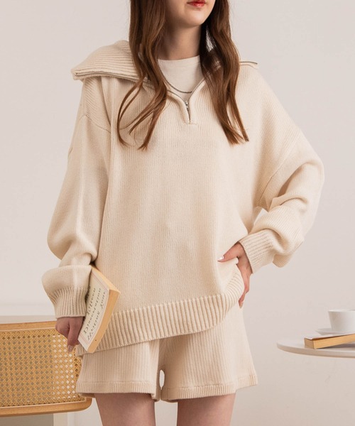 WEGO（ウィゴー）の「WEGO/リブニットショートパンツ（その他パンツ・レディース・ベージュ/アイボリー・FREE）」の4枚目の写真