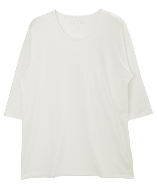 roshell（ロシェル）の「ストレッチ クルーネック無地五分袖Tシャツ（Tシャツ/カットソー・メンズ・ブラック/ネイビー/ホワイト/チャコールグレー・SMALL/X-LARGE/MEDIUM/XX-LARGE/LARGE）」の7枚目の写真