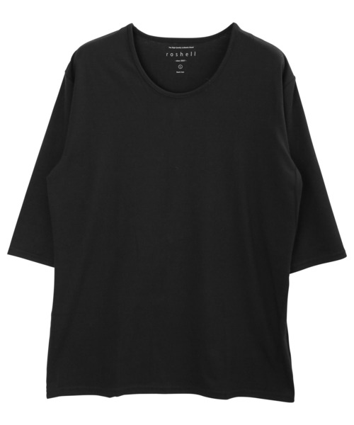 roshell（ロシェル）の「ストレッチ クルーネック無地五分袖Tシャツ（Tシャツ/カットソー・メンズ・ブラック/ネイビー/ホワイト/チャコールグレー・SMALL/X-LARGE/MEDIUM/XX-LARGE/LARGE）」の9枚目の写真