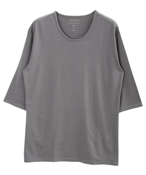 roshell（ロシェル）の「ストレッチ クルーネック無地五分袖Tシャツ（Tシャツ/カットソー・メンズ・ブラック/ネイビー/ホワイト/チャコールグレー・SMALL/X-LARGE/MEDIUM/XX-LARGE/LARGE）」の15枚目の写真