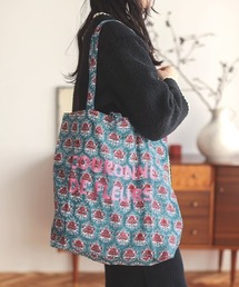 ブロックプリント刺繍トート