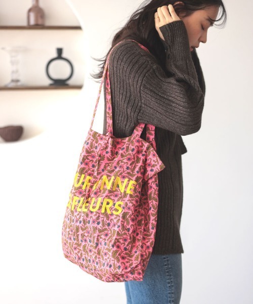 DONOBAN(ドノバン)の「ブロックプリント刺繍トート(トートバッグ・レディース・ピンク系その他/ブルー系その他/グリーン系その他・F)」の6枚目の写真