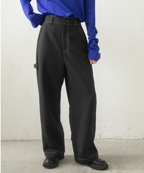 VACANCY（ヴァカンシー）の「ペインター2wayステッチストレートパンツ（その他パンツ・レディース・ホワイト/ブラック・FREE）」の2枚目の写真