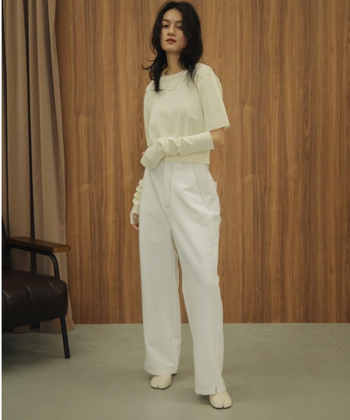 VACANCY（ヴァカンシー）の「ペインター2wayステッチストレートパンツ（その他パンツ・レディース・ホワイト/ブラック・FREE）」の5枚目の写真