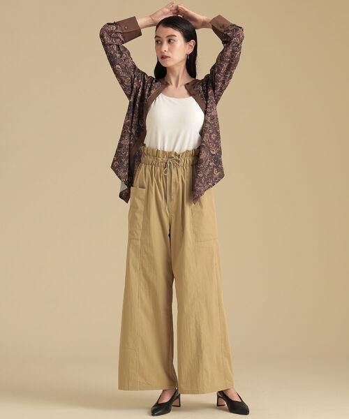 Ray BEAMS（レイビームス）の「Ray BEAMS / ペイズリー プリント バンドカラー シャツ（シャツ/ブラウス・レディース・ダークブラウン/グリーン系その他2・ONE SIZE）」の4枚目の写真