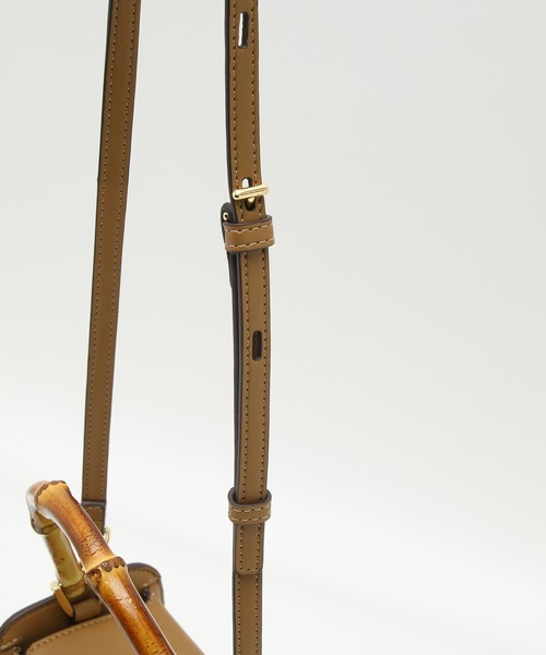 ROPE'（ロペ）の「バンブーハンドルキューブフラップバッグ（ハンドバッグ・レディース・ブラック/キャメル・FREE）」の14枚目の写真