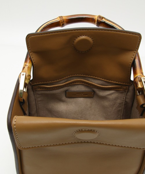 ROPE'（ロペ）の「バンブーハンドルキューブフラップバッグ（ハンドバッグ・レディース・ブラック/キャメル・FREE）」の15枚目の写真