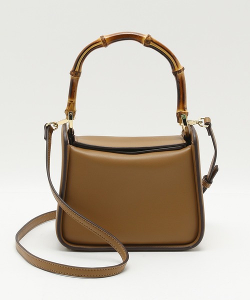 ROPE'（ロペ）の「バンブーハンドルキューブフラップバッグ（ハンドバッグ・レディース・ブラック/キャメル・FREE）」の22枚目の写真