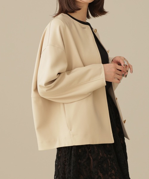 NANO universe（ナノユニバース）の「LB.03/ショート丈コクーンシングルアウター（その他アウター・レディース・ブラック/ベージュ・Ⅰ/Ⅱ）」の21枚目の写真