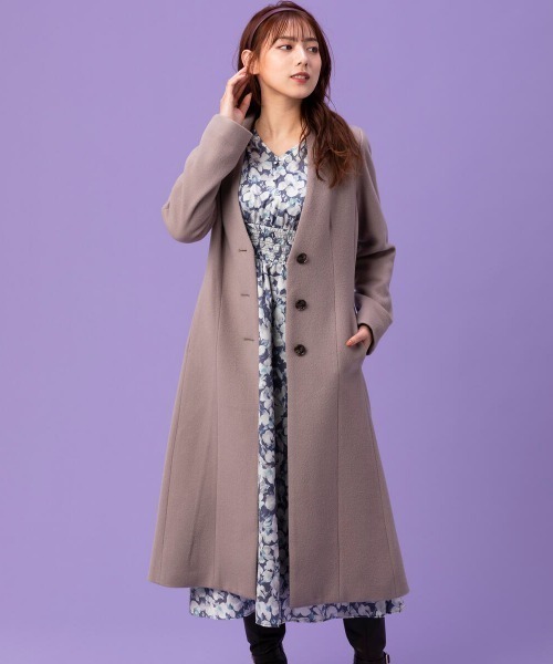 MISCH MASCH(ミッシュマッシュ)の「ノーカラーチェスターコート(ステンカラーコート・レディース・ブラック/モカ/ブルー系その他・MEDIUM)」の10枚目の写真