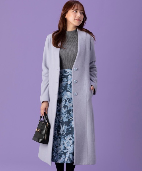 MISCH MASCH(ミッシュマッシュ)の「ノーカラーチェスターコート(ステンカラーコート・レディース・ブラック/モカ/ブルー系その他・MEDIUM)」の11枚目の写真