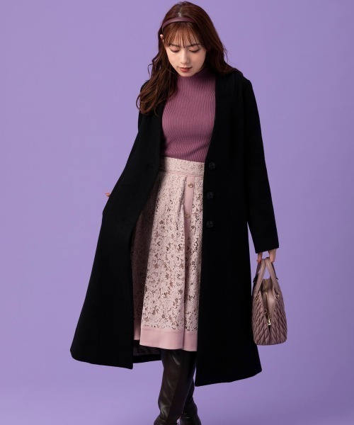 MISCH MASCH(ミッシュマッシュ)の「ノーカラーチェスターコート(ステンカラーコート・レディース・ブラック/モカ/ブルー系その他・MEDIUM)」の12枚目の写真