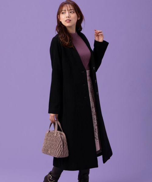 MISCH MASCH(ミッシュマッシュ)の「ノーカラーチェスターコート(ステンカラーコート・レディース・ブラック/モカ/ブルー系その他・MEDIUM)」の13枚目の写真