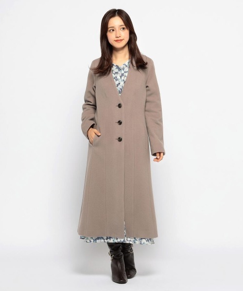 MISCH MASCH(ミッシュマッシュ)の「ノーカラーチェスターコート(ステンカラーコート・レディース・ブラック/モカ/ブルー系その他・MEDIUM)」の14枚目の写真