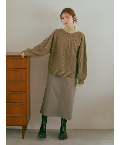 ehka sopo(エヘカソポ)の「【so4u×ehkasopo】タートルネックニット(ニット/セーター・レディース・ブラウン/ベージュ・フリ-)」の6枚目の写真
