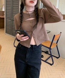 フロントスリットボタン長袖Tシャツ