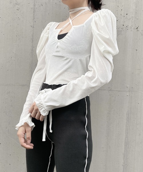lilLilly（リルリリー）の「ベロアチョーカートップス（Tシャツ