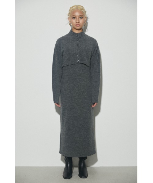 LAGUA GEM（ラグアジェム）の「2 PIECE LONG OP ロングワンピース（ワンピース・レディース・ブラック/グレー/ブルー・SMALL/MEDIUM）」の4枚目の写真