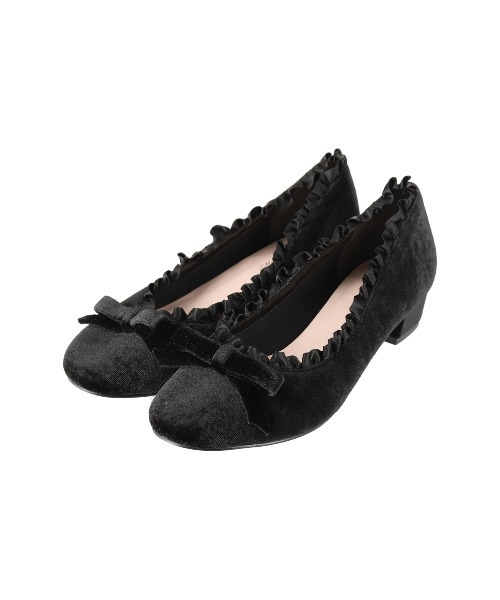MIRO AMURETTE（ミロアミュレット）の「velour frill bloom ballet shoes/ベロアバレエシューズ（バレエシューズ・レディース・ブラック/ピンク・SMALL/MEDIUM/LARGE）」の12枚目の写真