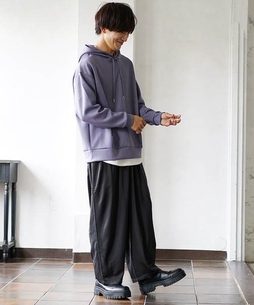 MinoriTY(マイノリティ)の「【MinoriTY】とろみ素材サテンワイドパンツ ワイドテーパードパンツ/スラックス 春服 冬服 メンズ(スラックス・メンズ・モカ/グレー/ブラック・L/M)」の9枚目の写真