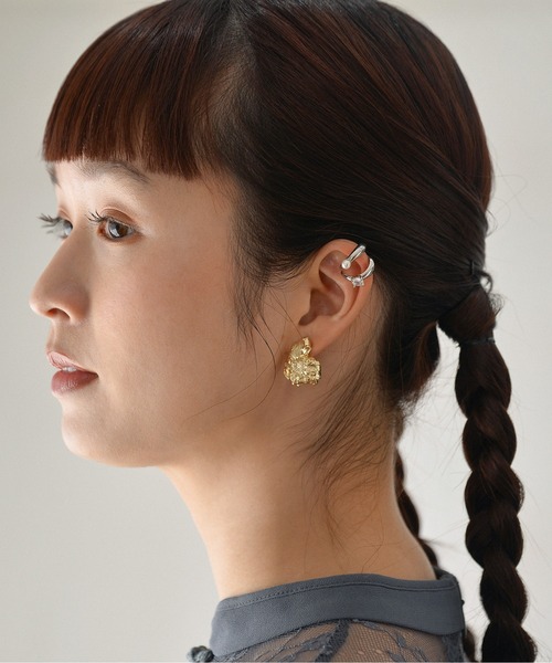 Monocoro toppi（モノコロトッピ）の「ニッケルフリー メタル 凸凹 ワンポイント ピアス（ピアス（両耳用）・レディース・シルバー/ゴールド・フリー）」の13枚目の写真