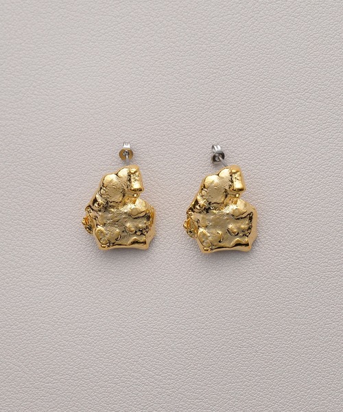 Monocoro toppi（モノコロトッピ）の「ニッケルフリー メタル 凸凹 ワンポイント ピアス（ピアス（両耳用）・レディース・シルバー/ゴールド・フリー）」の12枚目の写真