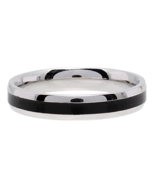 チャイハネ(チャイハネ)の「【チャイハネ】シンプルラインMEN'Sリング(リング・メンズ・ブラック/ホワイト・FREE)」の1枚目の写真