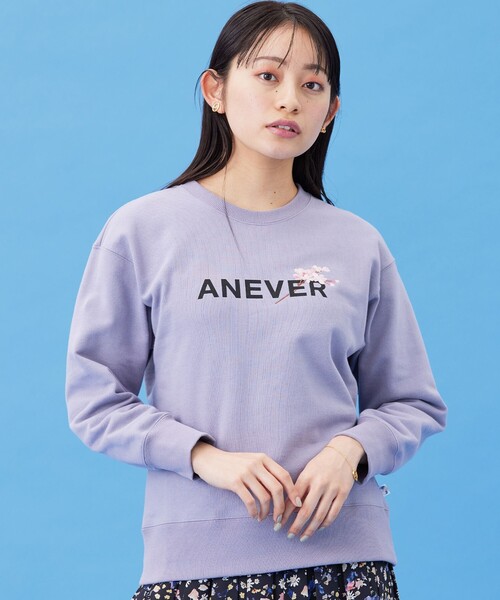 ANEVER（アンエバー）の「【洗える】フラワーエンブロイダリー ロゴ スウェット（スウェット・レディース・ライラック系/アイボリー系/ネイビー系・38）」の14枚目の写真