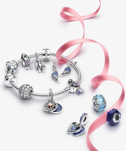 ウィンター ブルー スノーフレーク ムラノ チャーム（チャーム