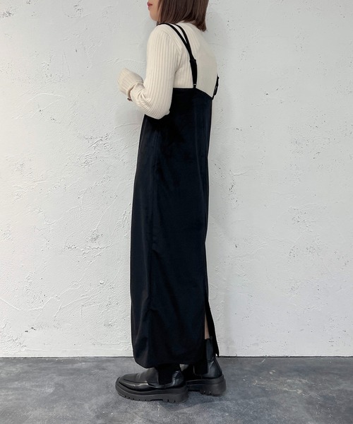 apres jour mignon(アプレジュールミニョン)の「ベロアナローキャミワンピース【ZOZOTOWN限定アイテム】(ワンピース・レディース・ブラック/ダークブラウン/グリーン系その他・MEDIUM/X-LARGE/SMALL)」の9枚目の写真