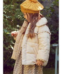 Samansa Mos2 Lagom | フリル中綿ジャケット(ノーカラージャケット)