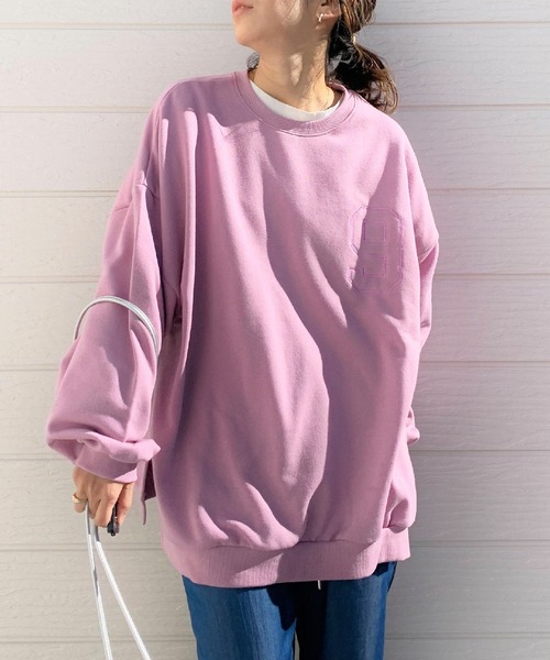 Q（キュー）の「No.9 刺繍スウェット（スウェット・レディース・ラベンダー/ベージュ/ブラック・MEDIUM）」の3枚目の写真