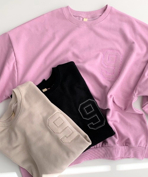 Q（キュー）の「No.9 刺繍スウェット（スウェット・レディース・ラベンダー/ベージュ/ブラック・MEDIUM）」の10枚目の写真