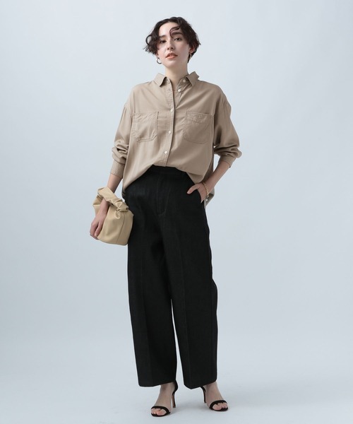 BAYFLOW(ベイフロー)の「ベーシックレギュラーシャツ(シャツ/ブラウス・レディース・パープル/ベージュ/アイボリー/ブルー・FREE)」の7枚目の写真