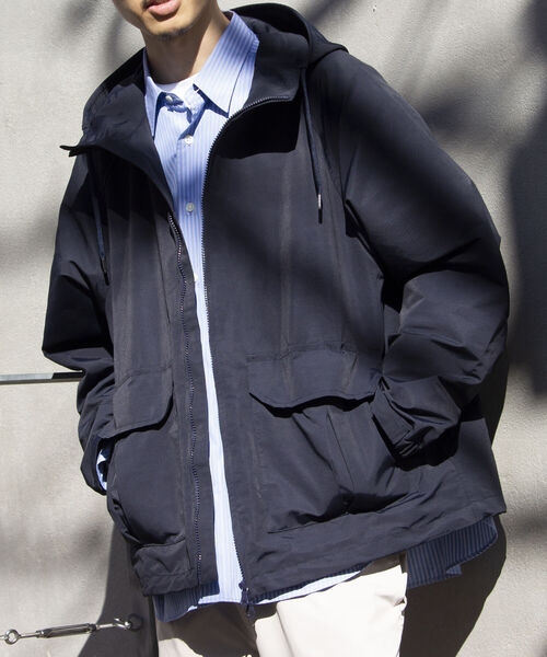 GLOSTER（グロスター）の「【GLOSTER/グロスター】CORDURA コーデュラフードブルゾン 撥水/防風 日本製（ブルゾン・メンズ・ブラック/ベージュ/ネイビー・S/M/L）」の3枚目の写真