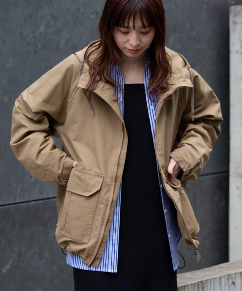 GLOSTER（グロスター）の「【GLOSTER/グロスター】CORDURA コーデュラフードブルゾン 撥水/防風 日本製（ブルゾン・メンズ・ブラック/ベージュ/ネイビー・S/M/L）」の2枚目の写真