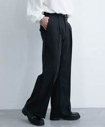 ドレープダブルクロスワイドフレアパンツ