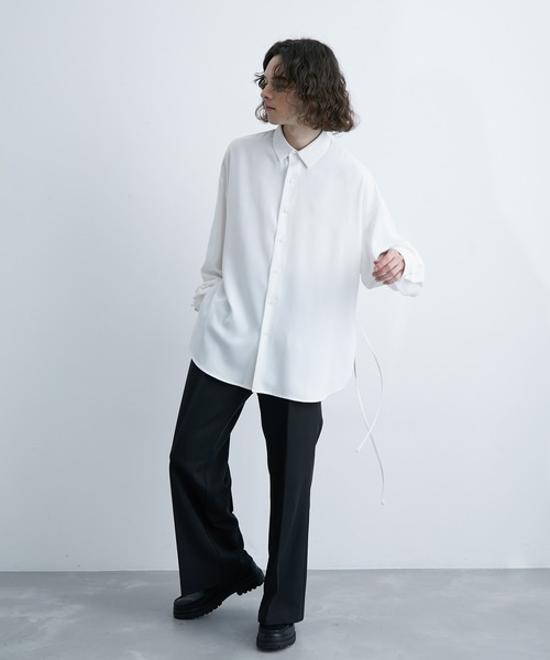 JUNRED(ジュンレッド)の「ドレープダブルクロスワイドフレアパンツ(スラックス・メンズ・ブラック/ブルー系その他4・S/M/L)」の19枚目の写真