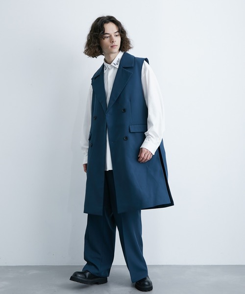 JUNRED(ジュンレッド)の「ドレープダブルクロスワイドフレアパンツ(スラックス・メンズ・ブラック/ブルー系その他4・S/M/L)」の21枚目の写真