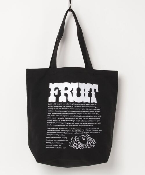 FRUIT OF THE LOOM(フルーツオブザルーム)の「FTL PRINT PL TOTE-1(トートバッグ・レディース・アイボリー/ブラック・FREE)」の1枚目の写真