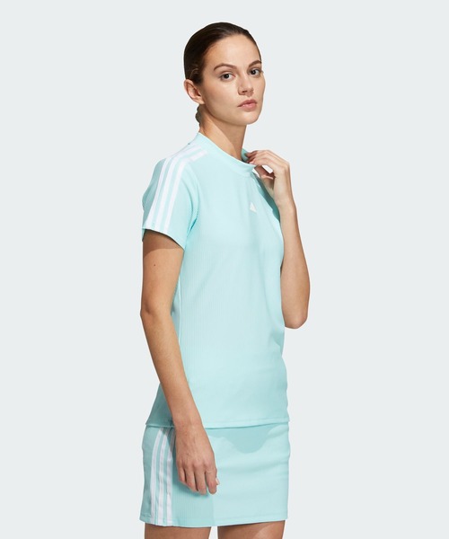 セール】スリーストライプス 半袖モックネックシャツ【adidas