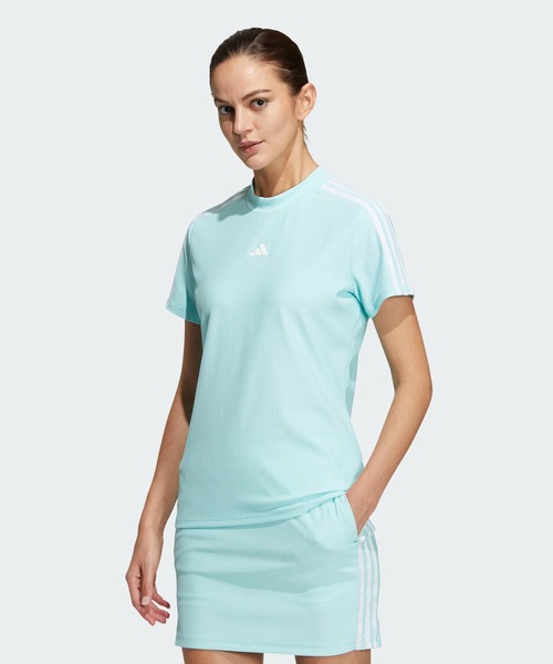 セール】スリーストライプス 半袖モックネックシャツ【adidas Golf