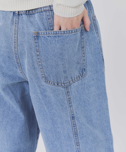 BACK NUMBER(バックナンバー)の「【BACK NUMBER】切替ワイドパンツ(デニムパンツ・レディース・ダークインディゴブルー/ライトインディゴブルー・S/M/L)」の10枚目の写真