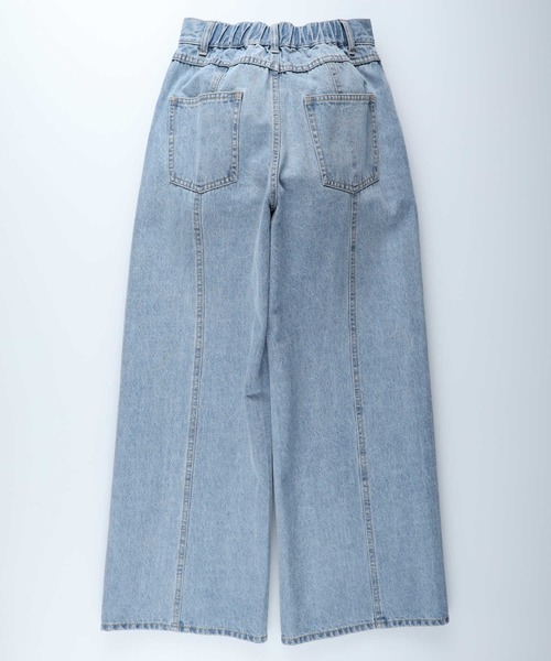 BACK NUMBER(バックナンバー)の「【BACK NUMBER】切替ワイドパンツ(デニムパンツ・レディース・ダークインディゴブルー/ライトインディゴブルー・S/M/L)」の7枚目の写真