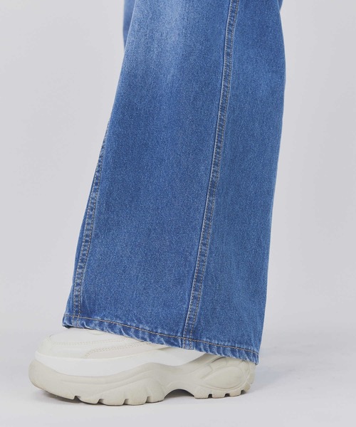 BACK NUMBER(バックナンバー)の「【BACK NUMBER】切替ワイドパンツ(デニムパンツ・レディース・ダークインディゴブルー/ライトインディゴブルー・S/M/L)」の12枚目の写真