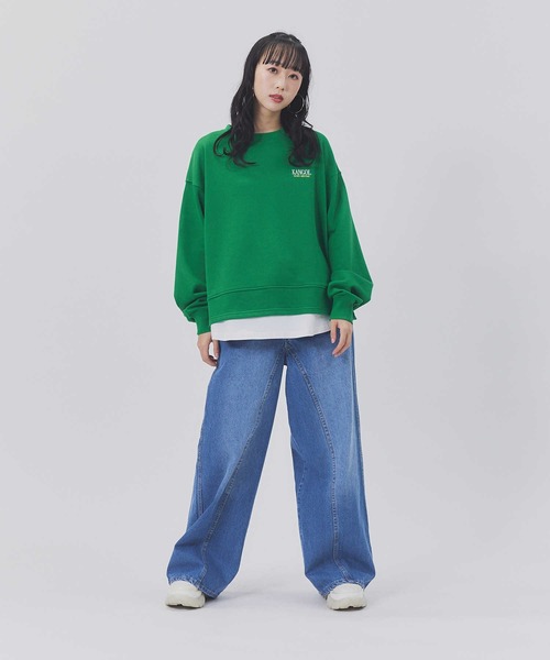 BACK NUMBER(バックナンバー)の「【BACK NUMBER】切替ワイドパンツ(デニムパンツ・レディース・ダークインディゴブルー/ライトインディゴブルー・S/M/L)」の8枚目の写真