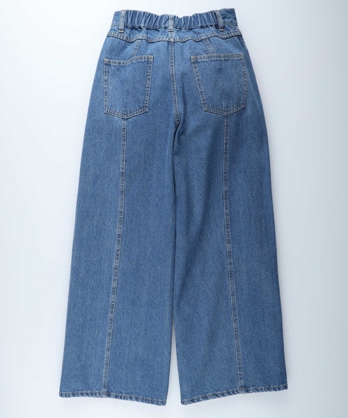 BACK NUMBER(バックナンバー)の「【BACK NUMBER】切替ワイドパンツ(デニムパンツ・レディース・ダークインディゴブルー/ライトインディゴブルー・S/M/L)」の5枚目の写真