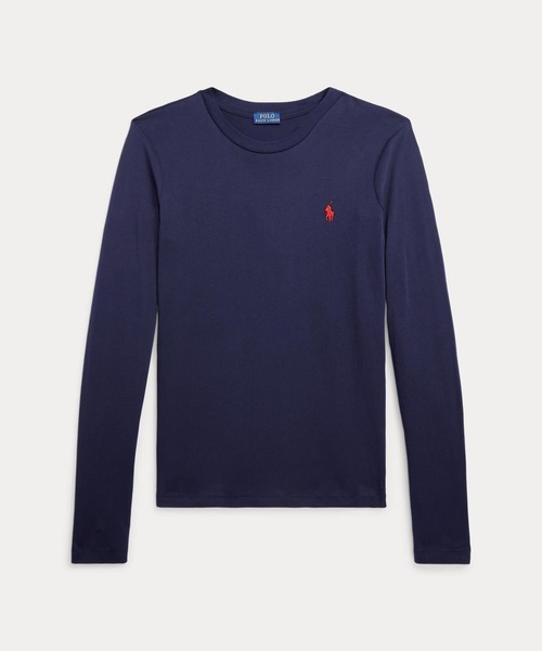 POLO RALPH LAUREN(ポロ ラルフ ローレン)の「ロングスリーブ ジャージー クルーネック Tシャツ(Tシャツ/カットソー・レディース・ネイビー系1・M/L/S/XS/XL)」の7枚目の写真