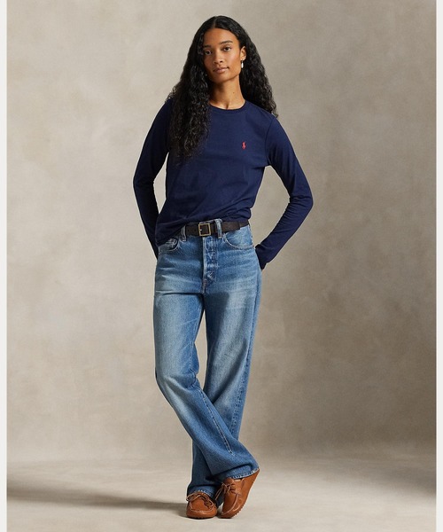 POLO RALPH LAUREN(ポロ ラルフ ローレン)の「ロングスリーブ ジャージー クルーネック Tシャツ(Tシャツ/カットソー・レディース・ネイビー系1・M/L/S/XS/XL)」の6枚目の写真